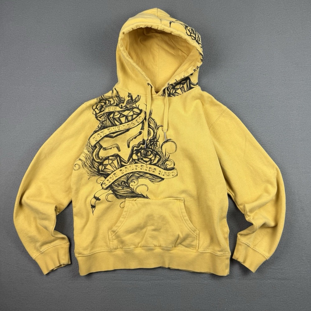 Fox Yellow Hoodie with Black Graphic